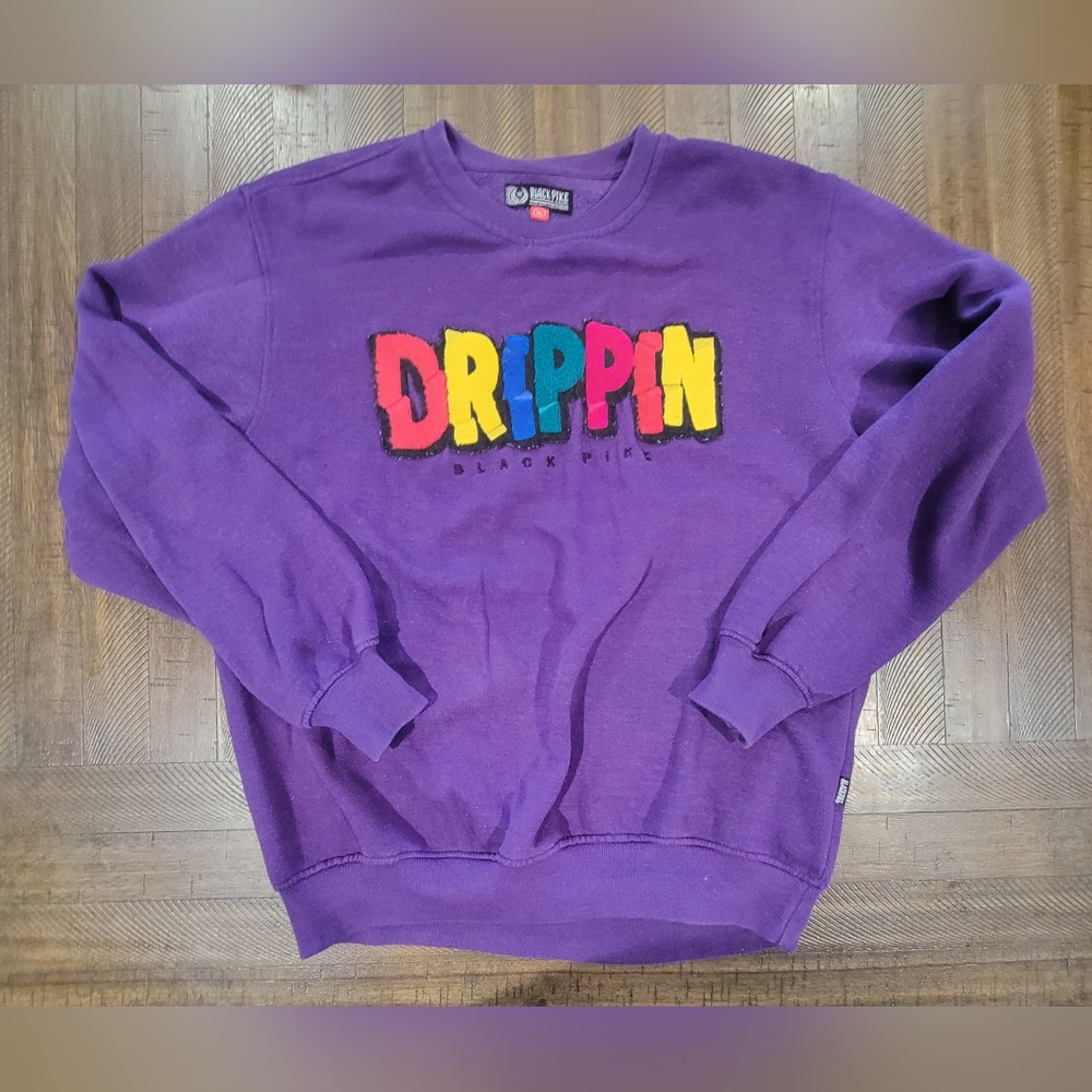 Drippin' Purple Black Pike Mens Adult XLARGE Sweater